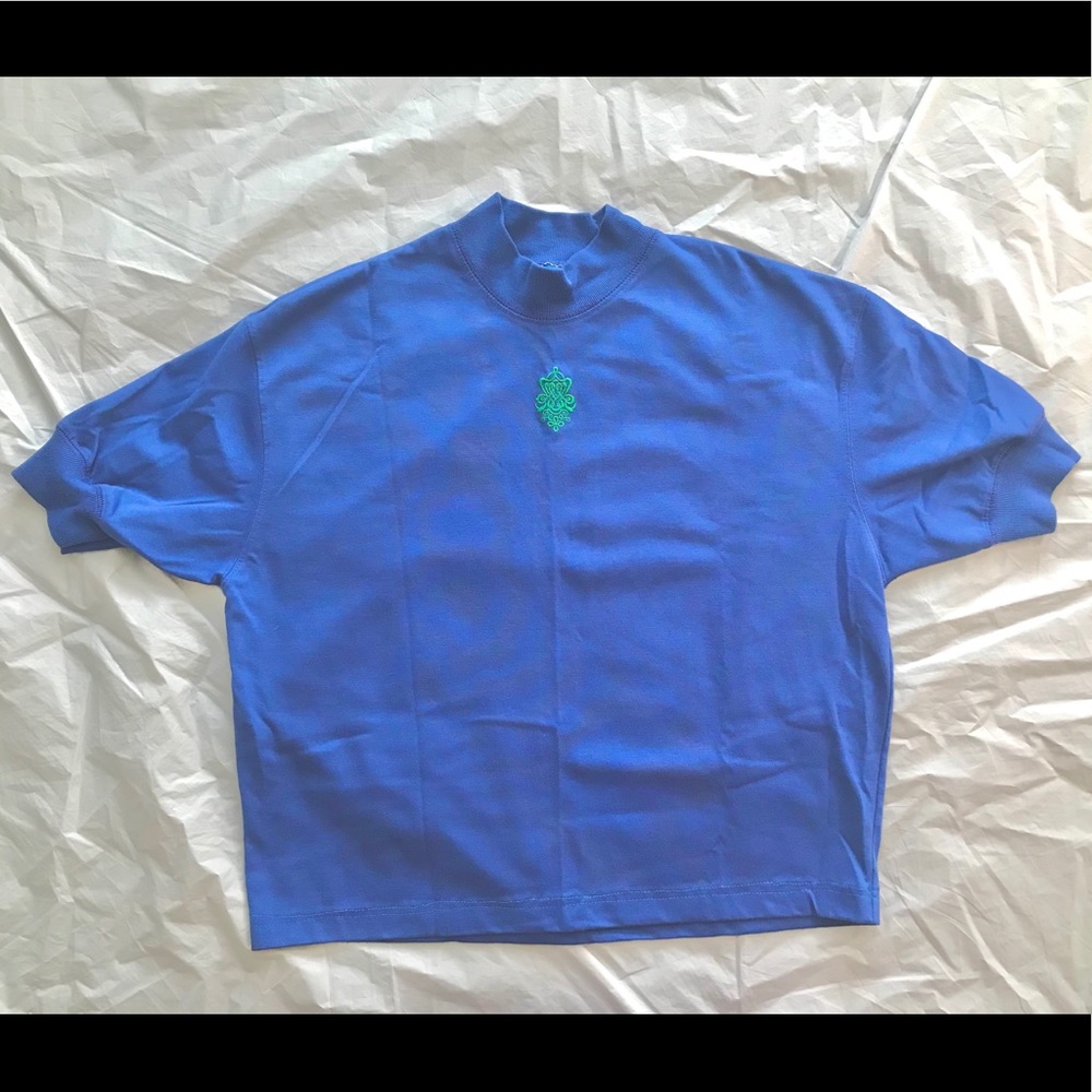 Deep Blue Mock Turtleneck Top
